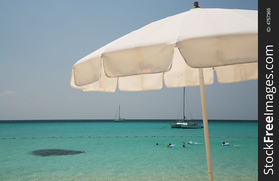 Big white parasol in Okinawa. Big white parasol in Okinawa