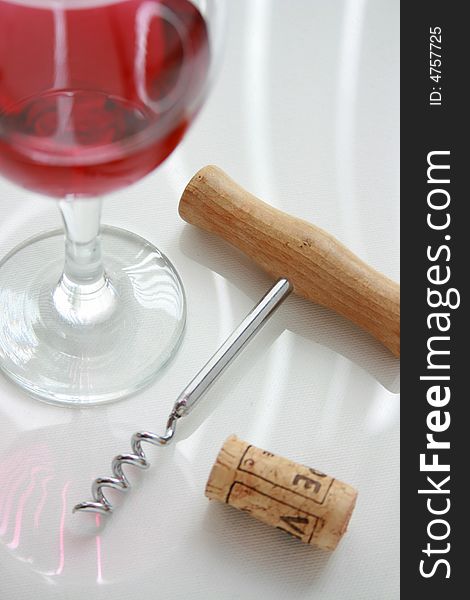 Wine Glass with Corkscrew