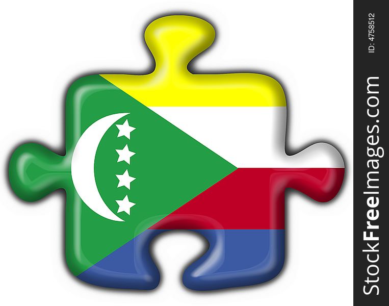 Comoros Button Flag Puzzle Shape
