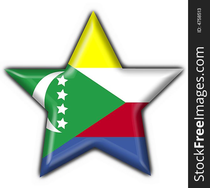 Comoros Button Flag Star Shape