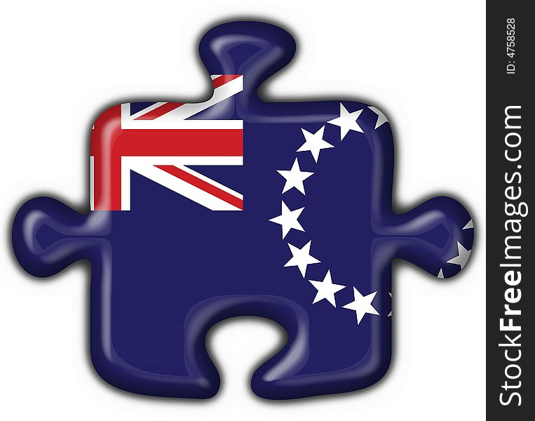 Cook island button flag 3d made. Cook island button flag 3d made