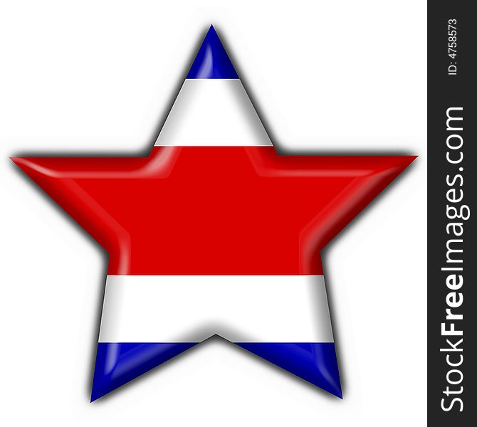 Costa Rica Button Flag Star Shape