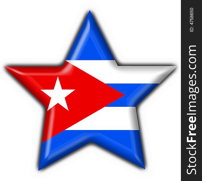 Cuba button flag star shape