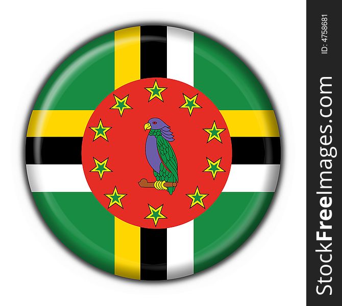 Dominica button flag 3d made. Dominica button flag 3d made