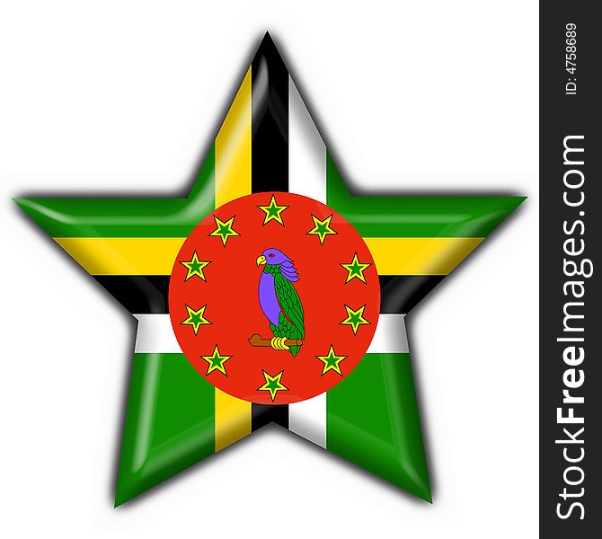 Dominica Button Flag Star Shape