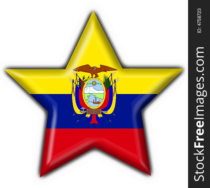 Ecuador button flag star shape