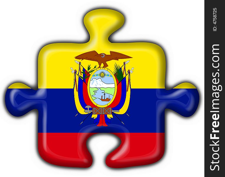 Ecuador button flag 3d made. Ecuador button flag 3d made