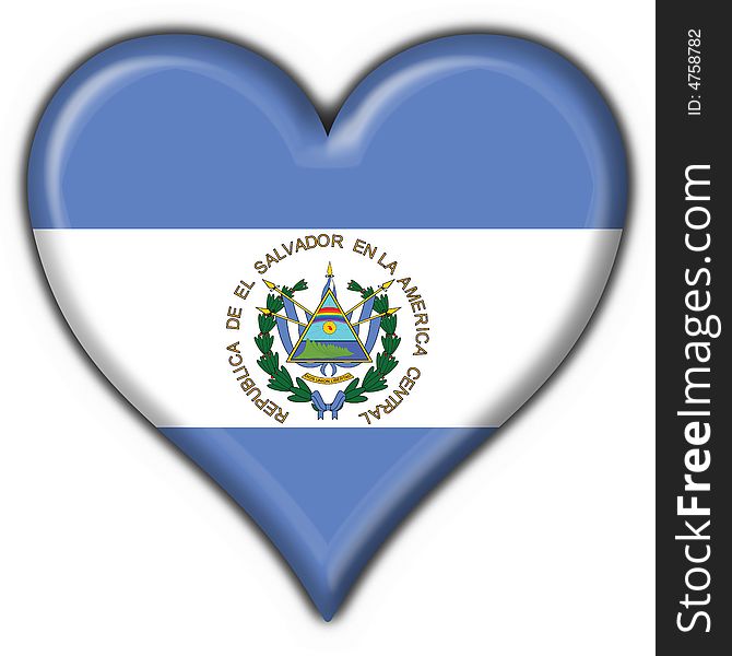 El salvador button flag heart shape