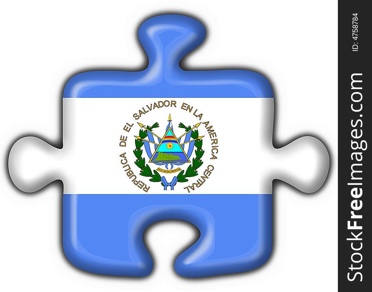 El Salvador Button Flag Puzzle Shape