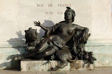 France; Lyon; Lyons; Statue At The Place Bellecour Stock Photo