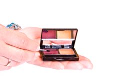Makeup Brush And Colorful Cosmetics Royalty Free Stock Photo Makeup Brush And Colorful Cosmetics Royalty Free Stock Photo