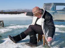 Winter Fishing Royalty Free Stock Photography Winter Fishing Royalty Free Stock Photography