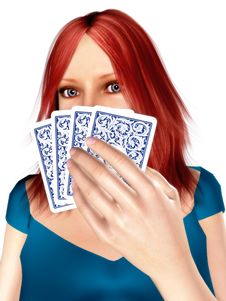 Woman Playing Cards Stock Photo Woman Playing Cards Stock Photo