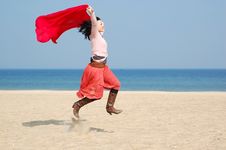 Woman On The Beach Royalty Free Stock Photo Woman On The Beach Royalty Free Stock Photo