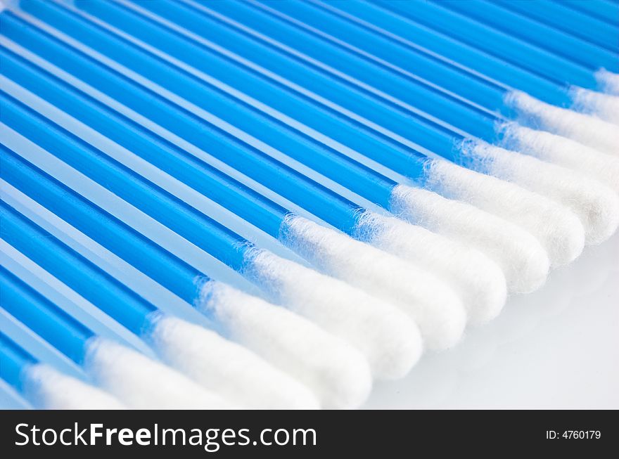 Cotton swabs on white background