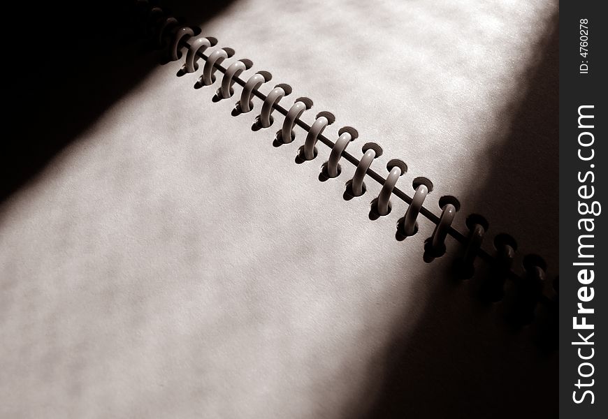 Close up of spiral note book