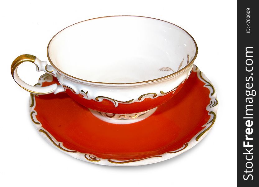 Beautiful ancient teacup for the afternoon tea.