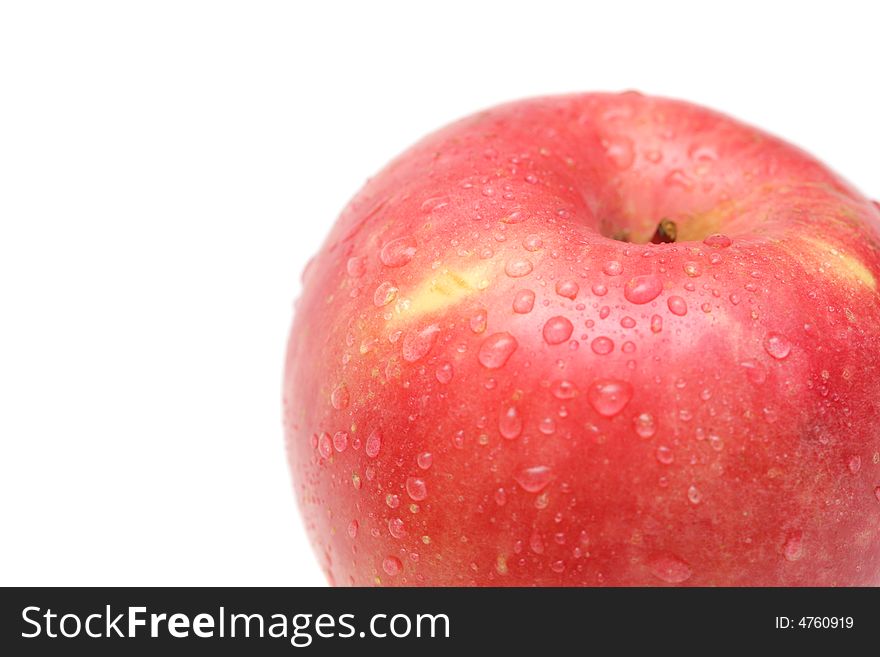 Red, ripe apple with drops of water. Red, ripe apple with drops of water