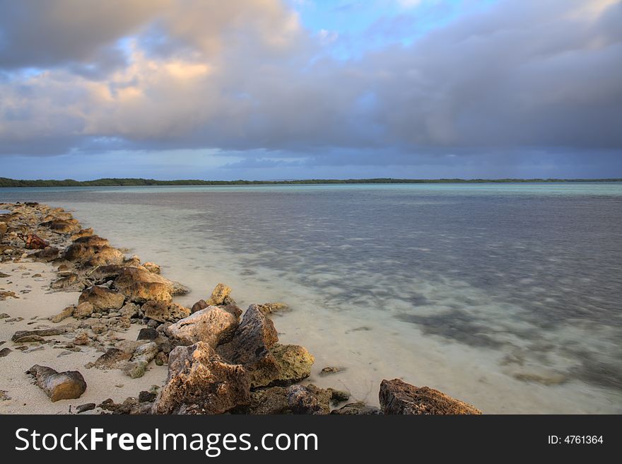 Beach on coral reef on the island of Bonaire. Beach on coral reef on the island of Bonaire