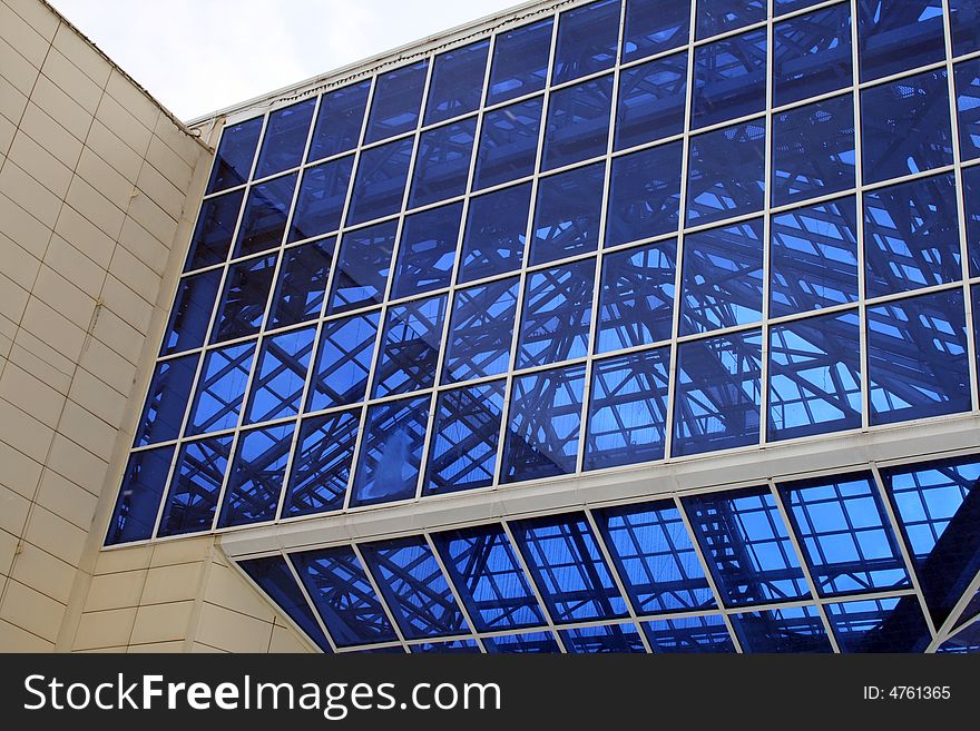 Glass architectural design of a modern building. Glass architectural design of a modern building.