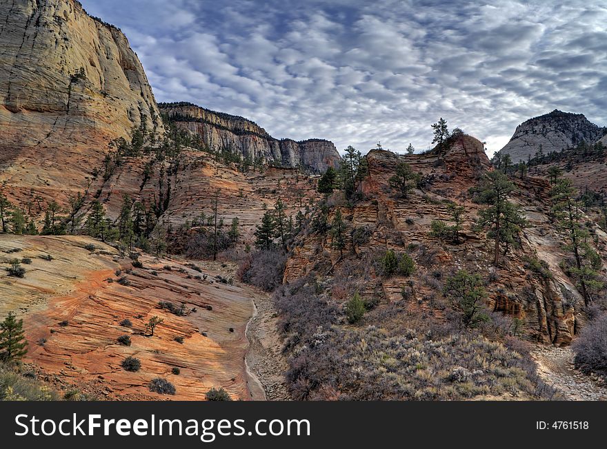 Near ther Entrance to Zion National park is one of the endless side canyons