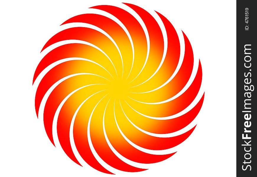 Color symbol of the Sun on a white background