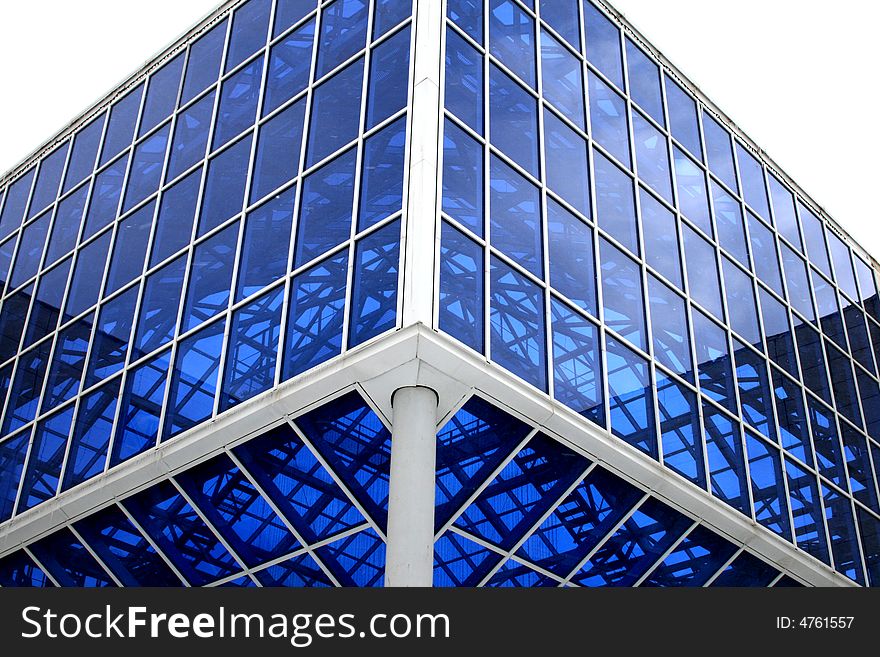 Glass architectural design of a modern building. Glass architectural design of a modern building.