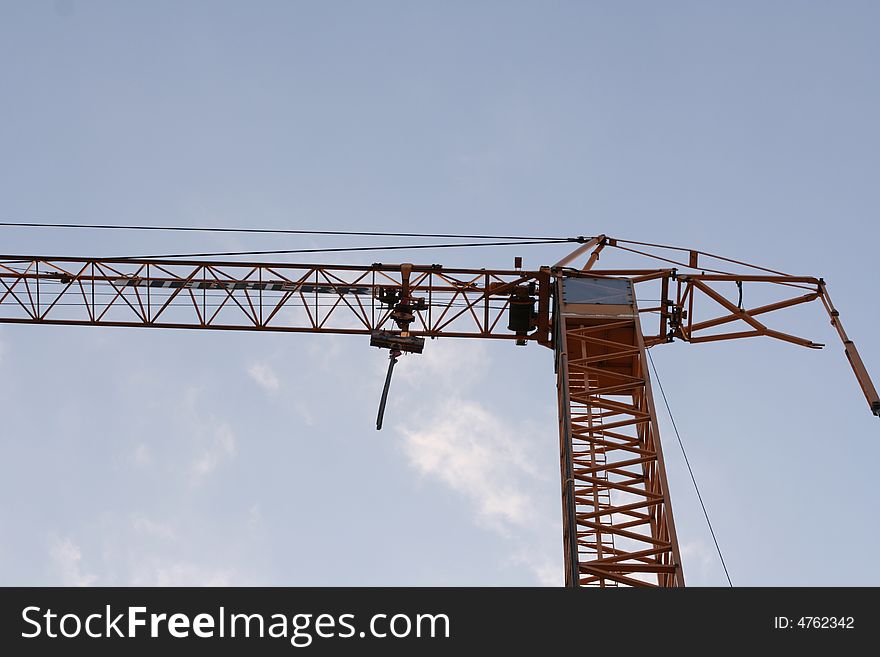 A crane with sky background. A crane with sky background.