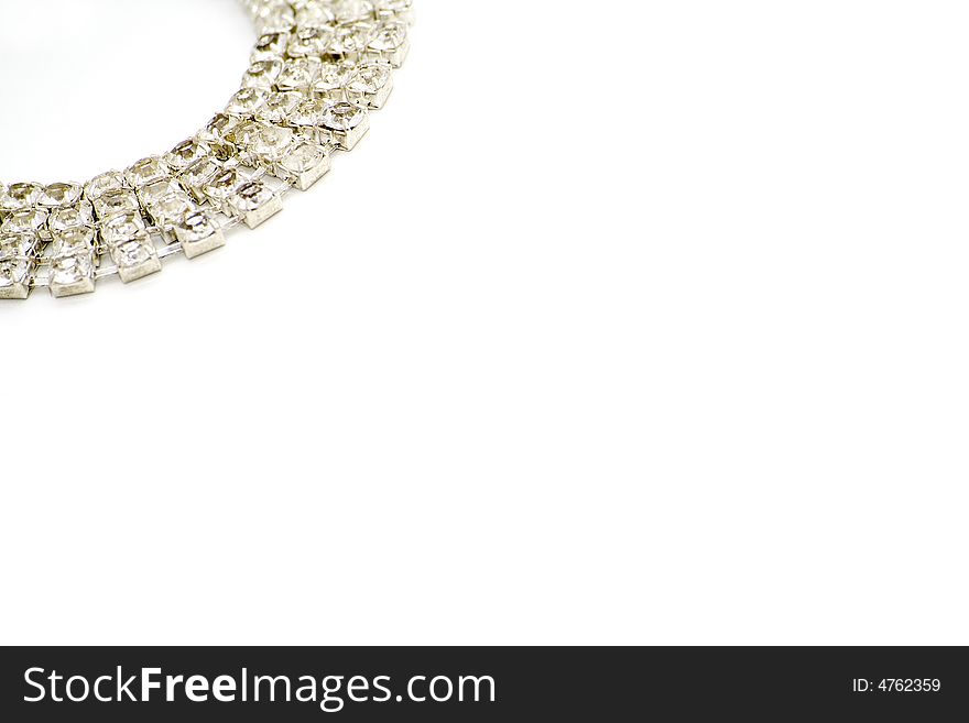 Close-up of diamond bracelet on white