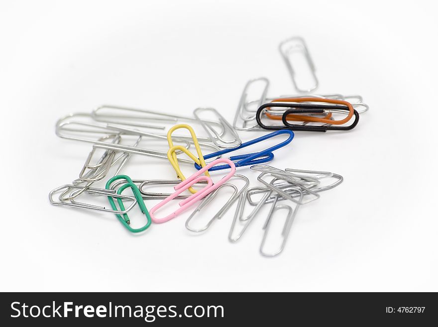 Paper-clips isolated on white