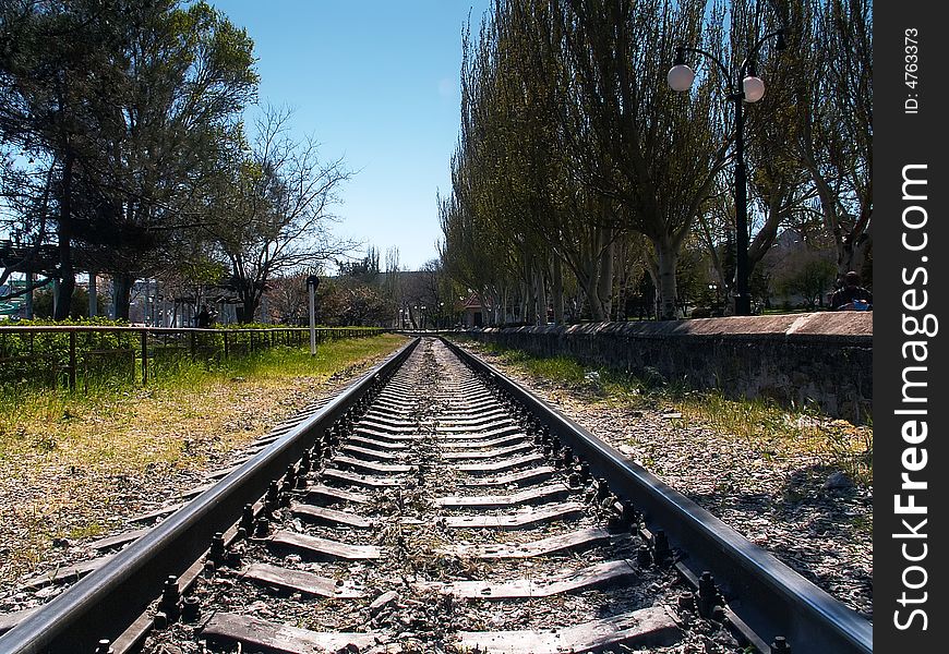 Empty rail road tracks