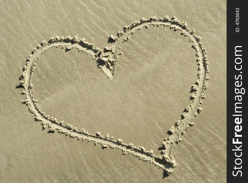 Heart shape in the sand