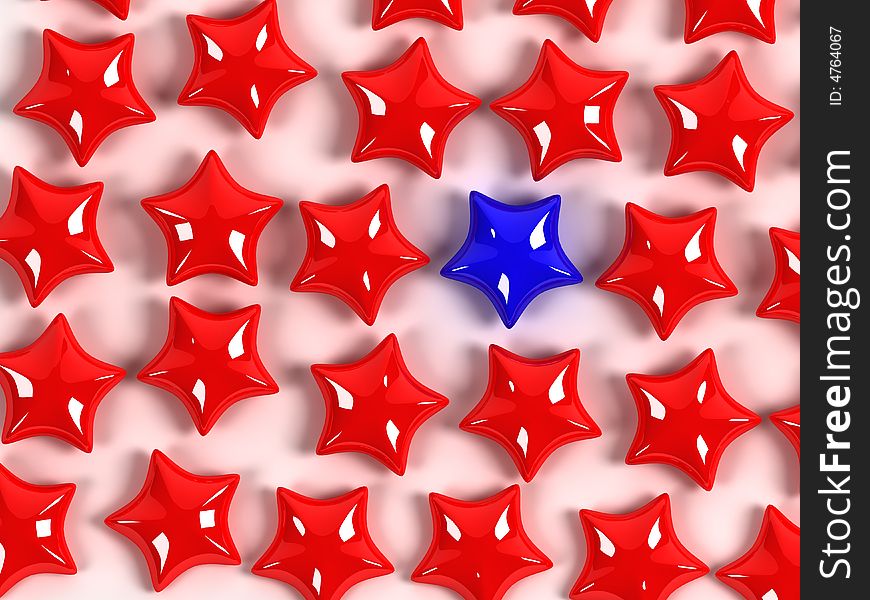 Red star background with blue star