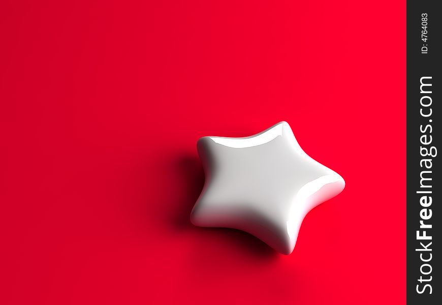 Isolate white star with red background