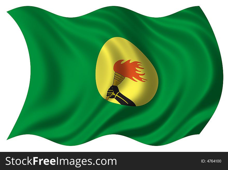 2d illustration of zaire flag. 2d illustration of zaire flag