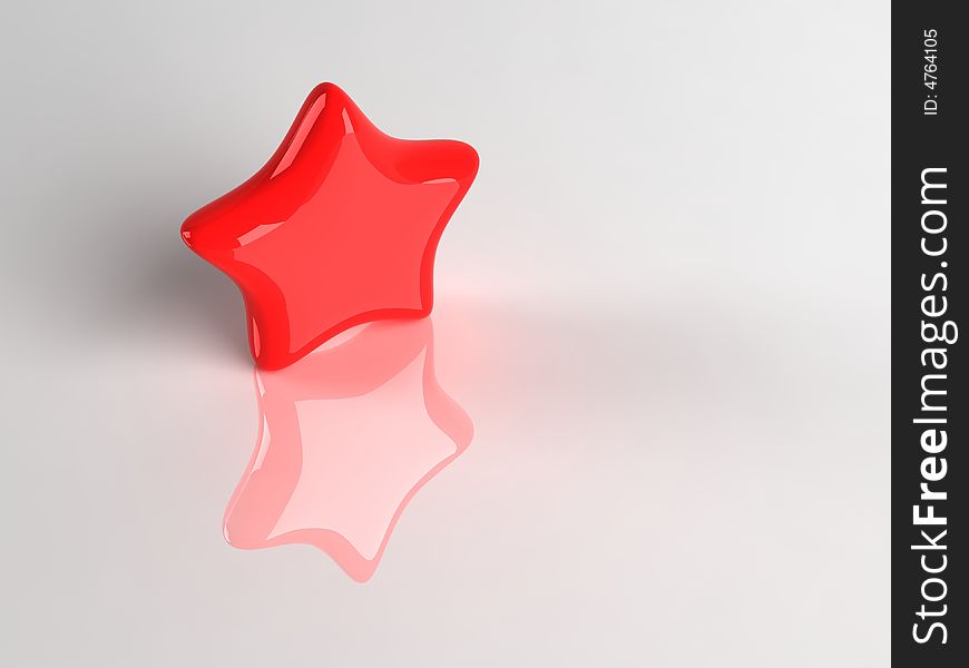 Isolate red star with white background