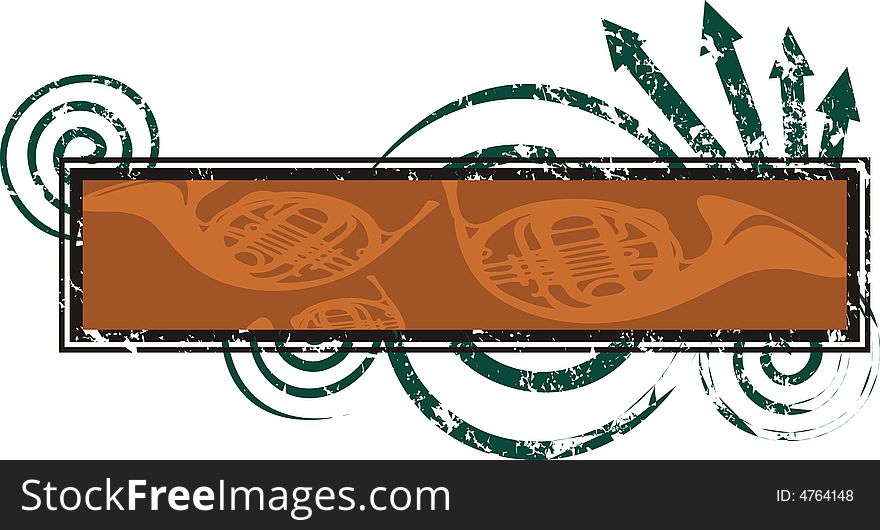 Brown design element, banner illustration with copy space