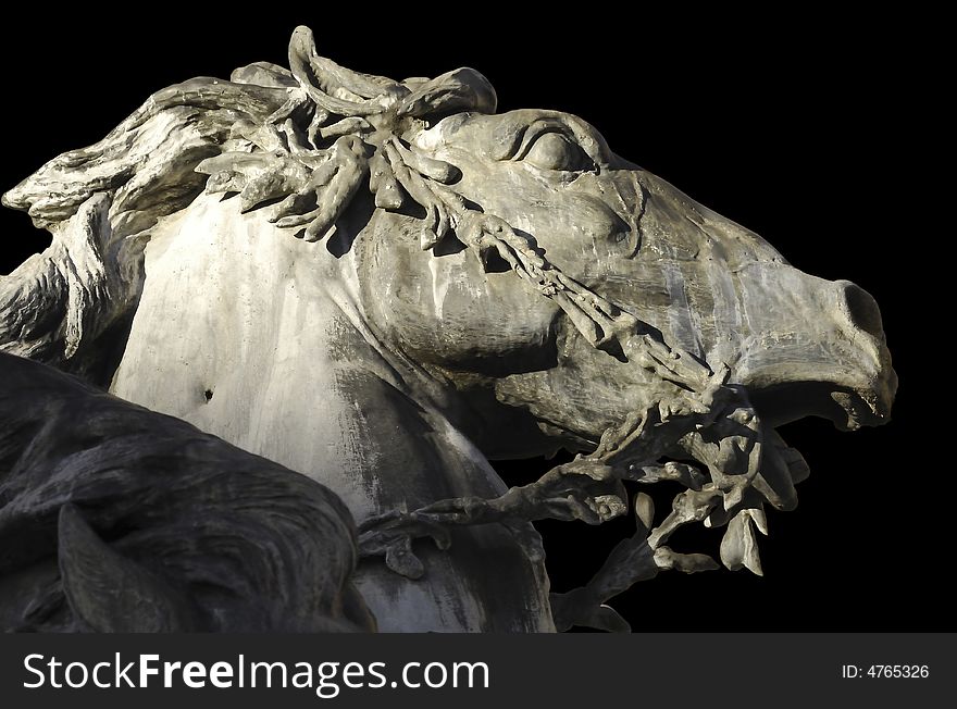 France; Lyon or Lyons: town hall ; place des Terreaux; One of the Bronze horses of the square fountain. France; Lyon or Lyons: town hall ; place des Terreaux; One of the Bronze horses of the square fountain