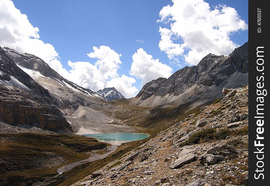 Very beautiful landscape.white snow mountaintop under the blue sky.altitude about 5100 meter.south of sichuan provence,china. Very beautiful landscape.white snow mountaintop under the blue sky.altitude about 5100 meter.south of sichuan provence,china.