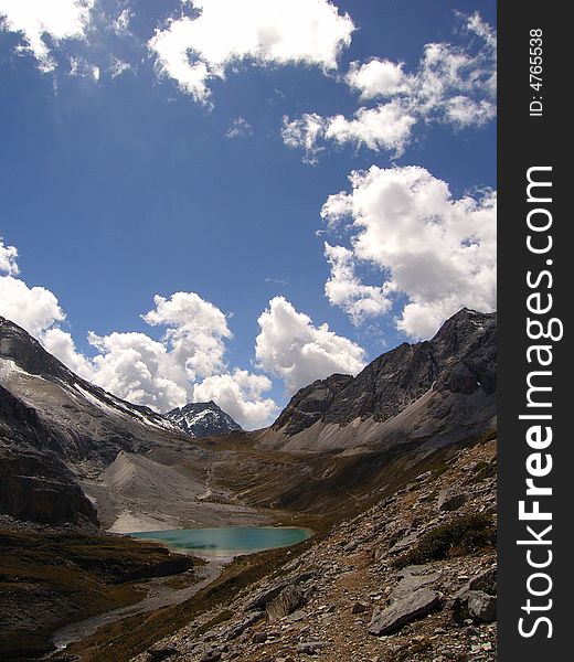 Very beautiful landscape.white snow mountaintop under the blue sky.altitude about 5100 meter.south of sichuan provence,china. Very beautiful landscape.white snow mountaintop under the blue sky.altitude about 5100 meter.south of sichuan provence,china.