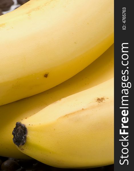 Ripe and fresh bananas fruit close-up