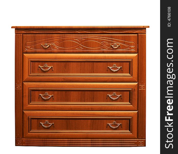 An image of a chest of drawers. Isolated. An image of a chest of drawers. Isolated