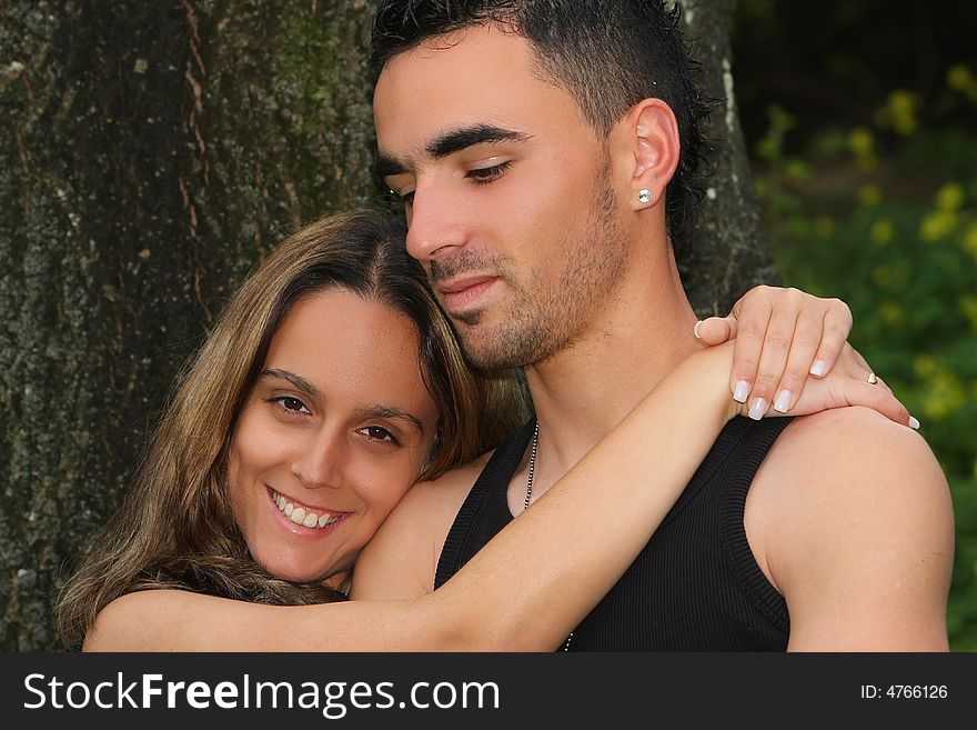 Portrait of a young handsome couple. Portrait of a young handsome couple