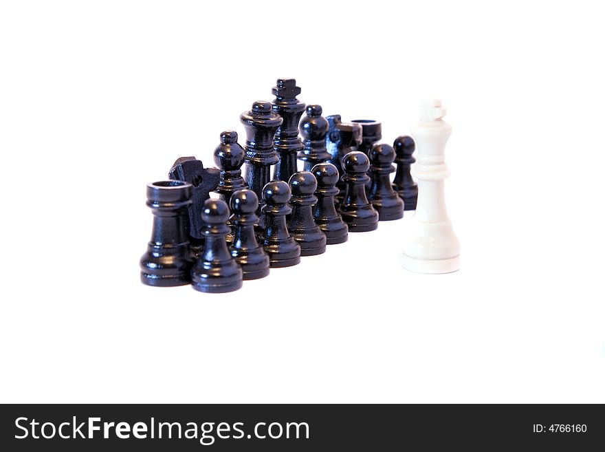 opposition, chess game on white