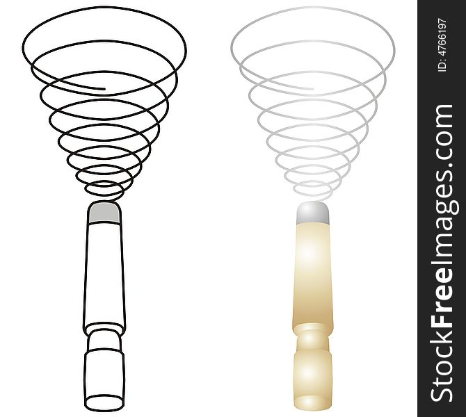 Art illustration of a balloon whisk