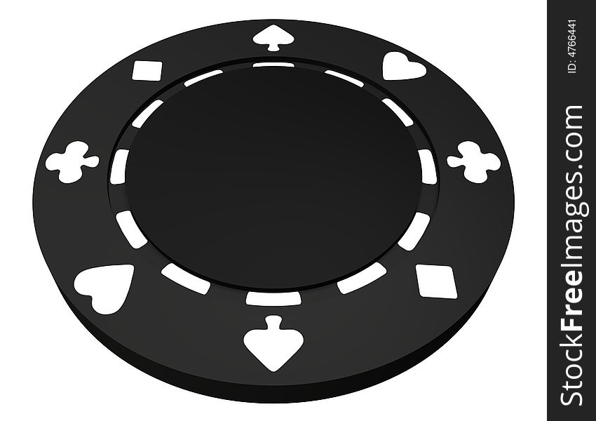 3D illustration of a casino chip