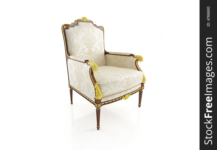 Classical armchair 3D computer rendering