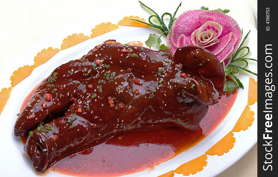 Chinese food - Pig Head with Hot Chili Oil