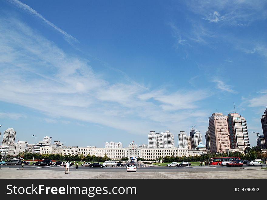 The People square in Dalian, China.