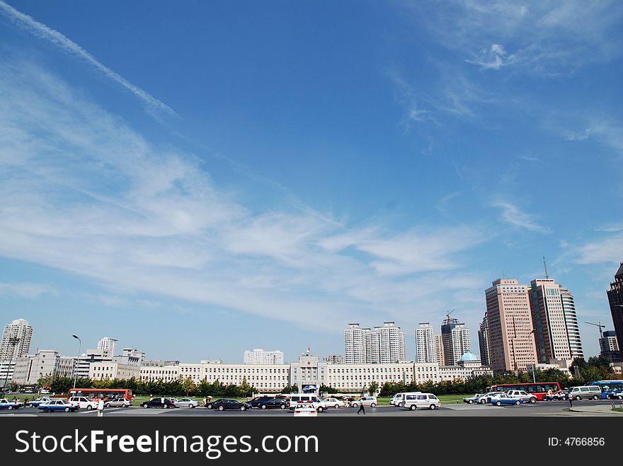 The People square in Dalian, China.